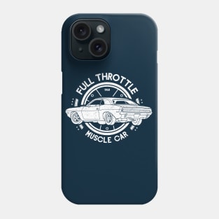 ull Throttle Muscle Car vintage worn out  and steering wheel Phone Case