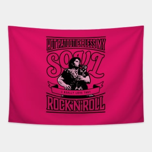 Eddie's Hot Patootie Black-Line-Art (Hot Pink) Tapestry