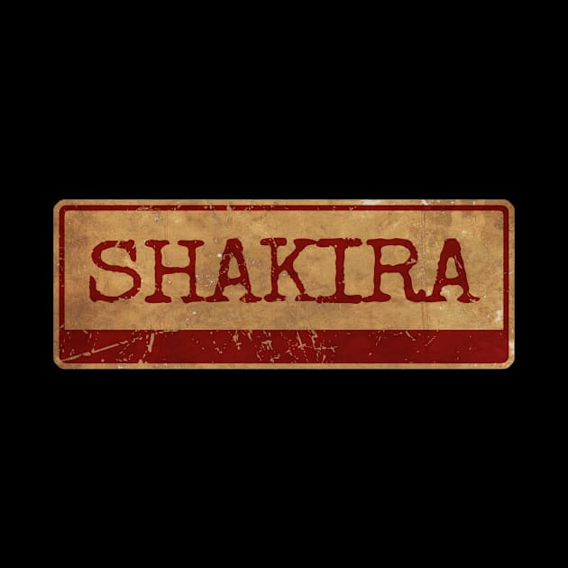 Aliska text red gold retro shakira by Aliska