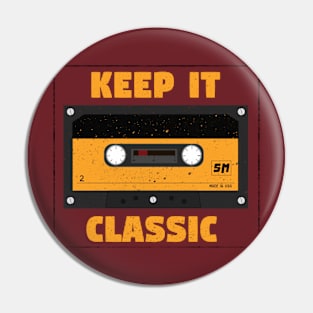 Cassette Tape Music T Shirt Pin