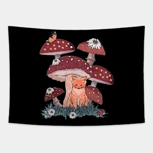 Cat and Mushroom Tapestry