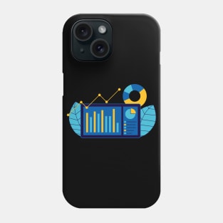 Data information flat illustration design Phone Case