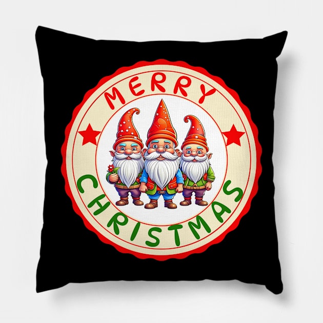 Cute Christmas Gnomes Pillow by Bellinna