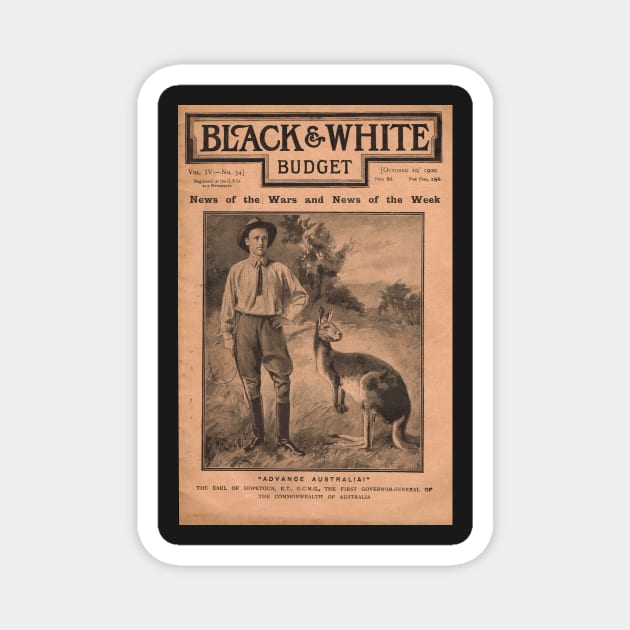 Advance Australia! Cover of Black & White Budget October 1900 Magnet by artfromthepast