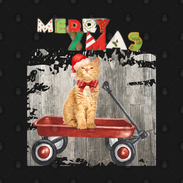 Disover Meowy Kitty Merry Xmas Seasons Greetings - Merry Christmas Cat - T-Shirt