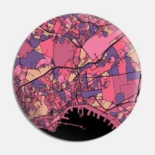 Naples Map Pattern in Purple & Pink Pin