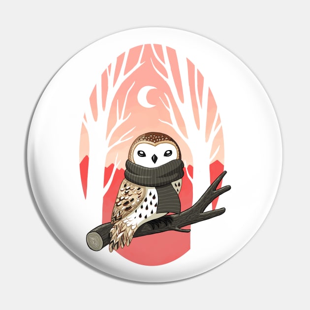 Winter Owl Pin by Freeminds