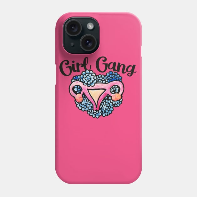 Girl Gang Feminist Floral Uterus Phone Case by bubbsnugg