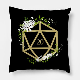 D20 Dice Flowers Tabletop RPG Pillow