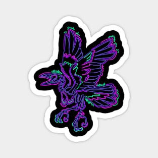 Punk Neon Crow Skeleton Magnet