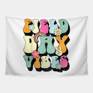 Groovy Retro Field Day Vibes Funny Shirts For Teacher Kids T-Shirt Tapestry