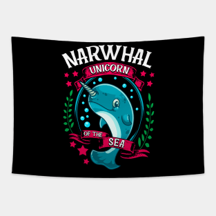 Funny Narwhal: Unicorn Of The Sea Tapestry