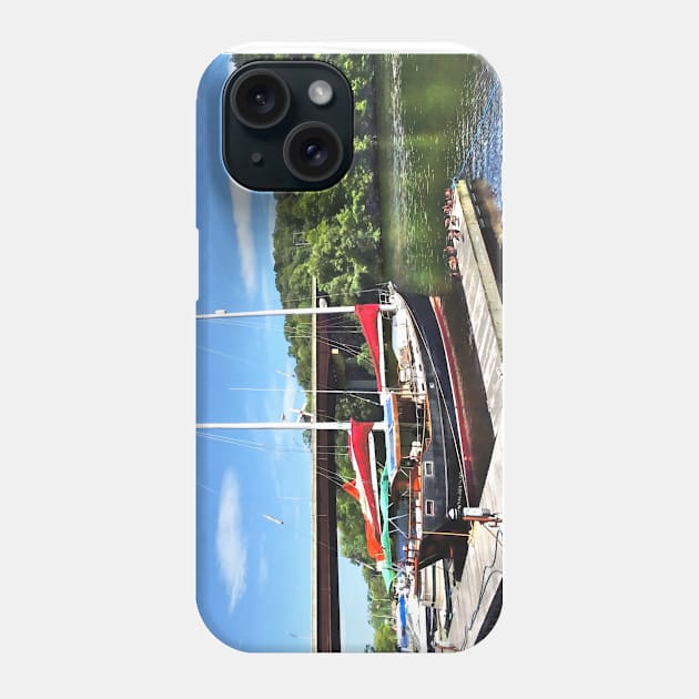 Kingston NY - Colorful Boats on Rondout Creek Phone Case by SusanSavad