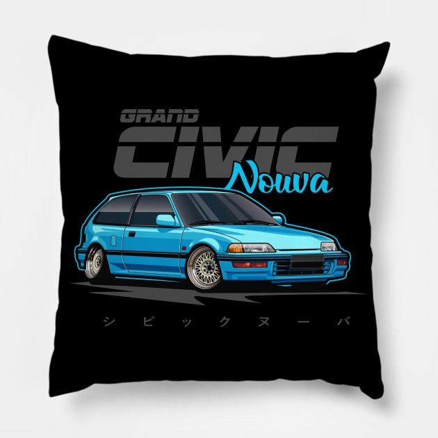 Civic Nouva (Artic Blue) Pillow by Jiooji Project