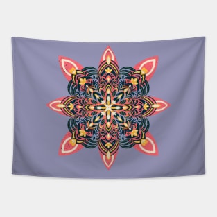 Pink and navy star mandala Tapestry