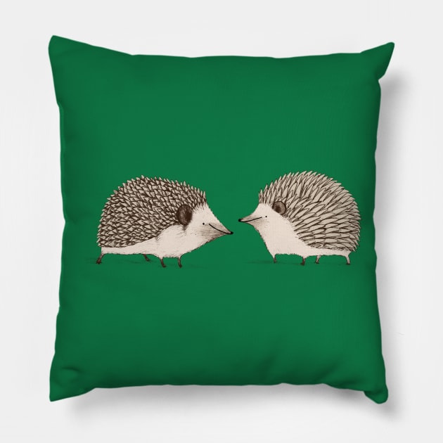 Two Hedgehogs Pillow by Sophie Corrigan