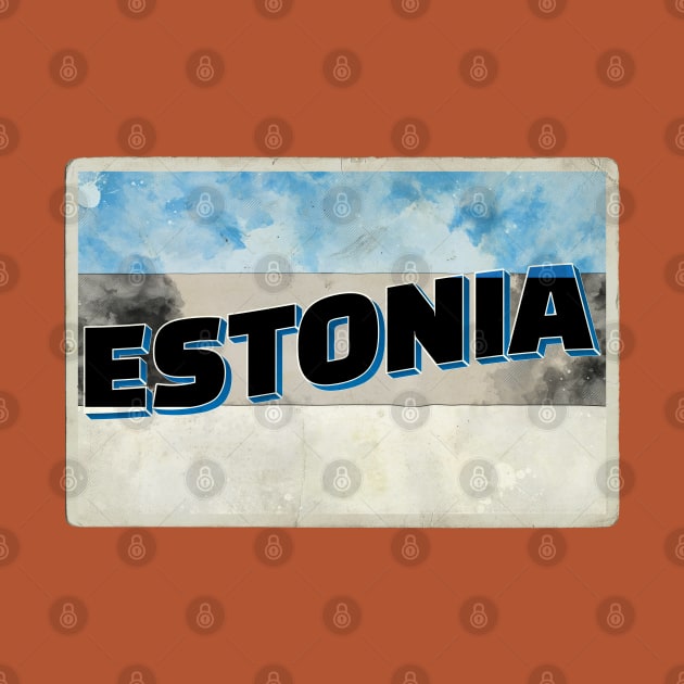 Estonia Vintage style retro souvenir by DesignerPropo