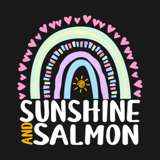 Sunshine and Salmon Cute Rainbow Gift for Womens Kids Girls T-Shirt