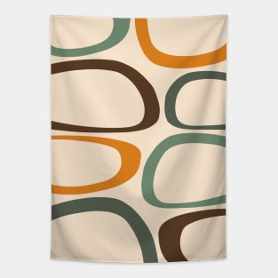 Mid Century Modern Abstract Green, Orange, Umber Tapestry