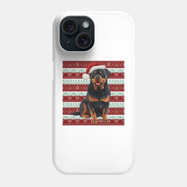 Funny Rottweiler Dog Christmas Ugly Phone Case by Zaaa Amut Amut Indonesia Zaaaa