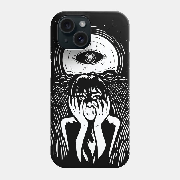 Scary Moon Eye Illustration Phone Case by SLAG_Creative