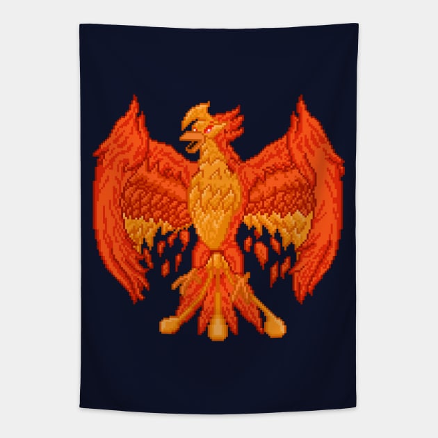 Pixelart Phoenix Tapestry by PixelCarvel