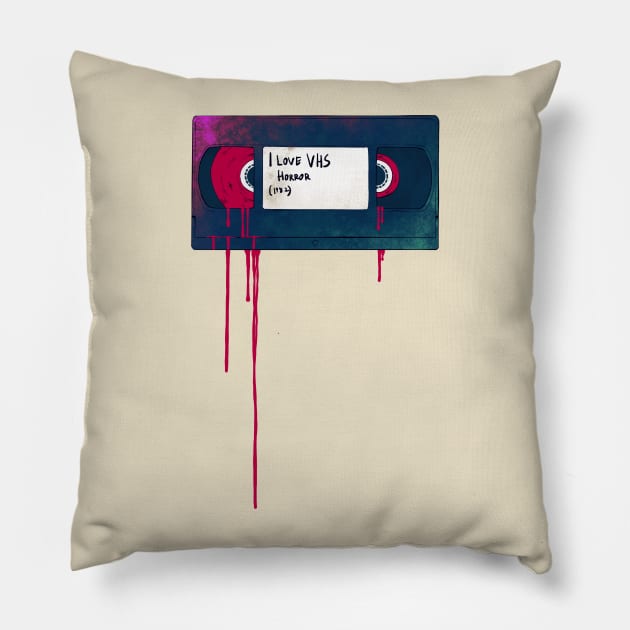 VHS horror 80s Pillow by Kotolevskiy