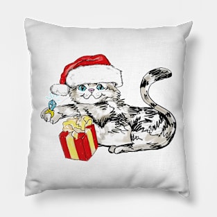 Christmas cat engagement Pillow