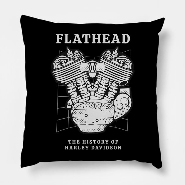 flathead engine Pillow by noorshine