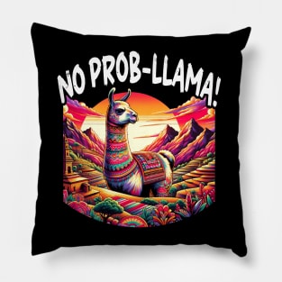 Funny Peruvian No Plob - Llama Andean Pride Flora Pillow