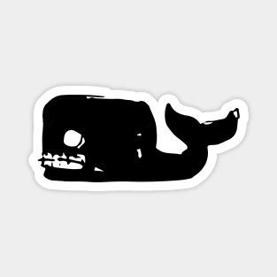 Whale Doodle Black Magnet