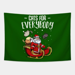 Cat - Cats For Everybody - Funny Christmas Santa Claus Tapestry