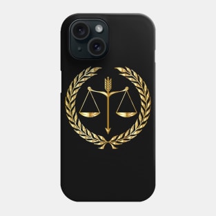 Golden Scales Of Justice Phone Case