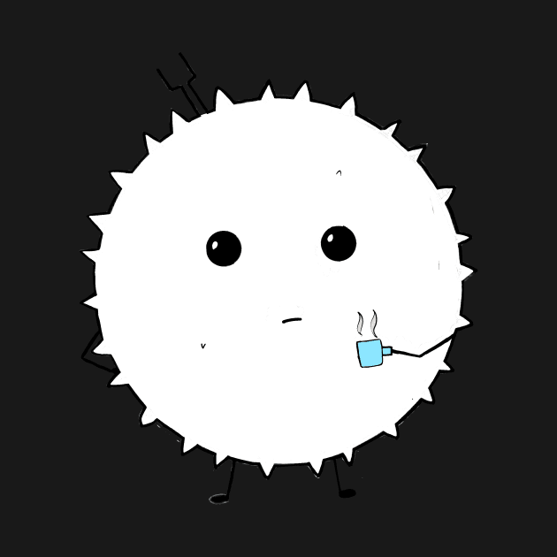 White Blood Cell Drinking Coffee by Tuvoria