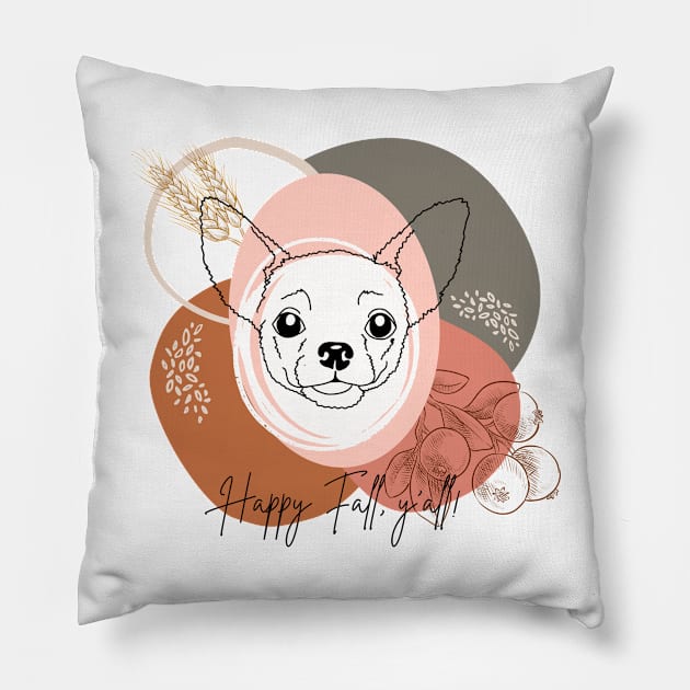 Chihuahua | Happy Fall, y'all! | It's sweater weather! | Hello Pumpkin! Pillow by annagracefineart