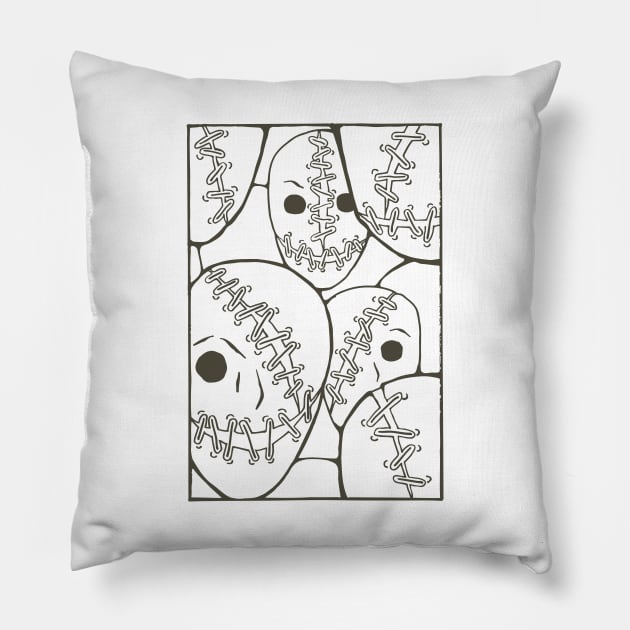 Scarecrow horror masks Pillow by DappyStitch