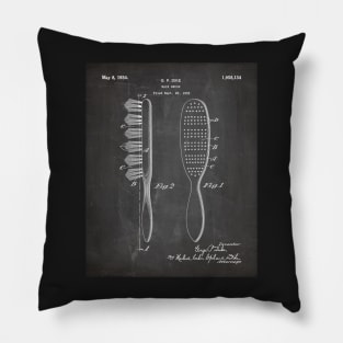 Hair Brush Patent - Salon Art - Black Chalkboard Pillow