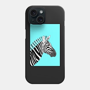 Turquoise Zebra Portrait Phone Case