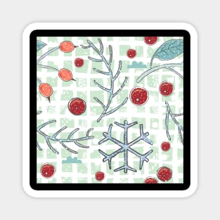 Winter Berry Pattern Magnet