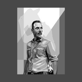 Rick Grimes WPAP Pop Art in Black & white colour T-Shirt