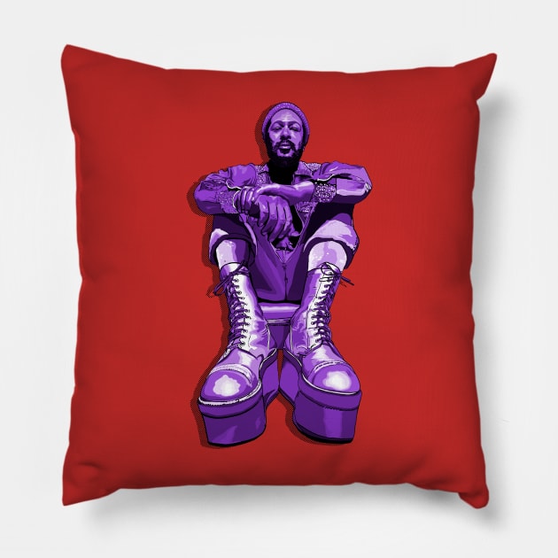 Marvin's Platform Boots- purple monochome Pillow by FanboyMuseum