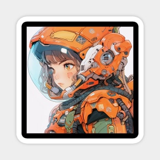 Orange Mech Suite Girl Magnet