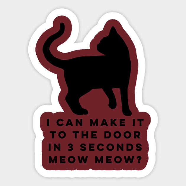 My Cat Can Make It To The Door In 3 Seconds Cat Humor