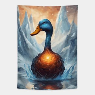 Fire And Ice Fantasy Duck Tapestry