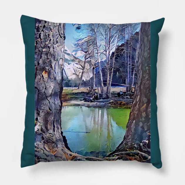 Yosemite Valley Pillow by ArtlyStudio