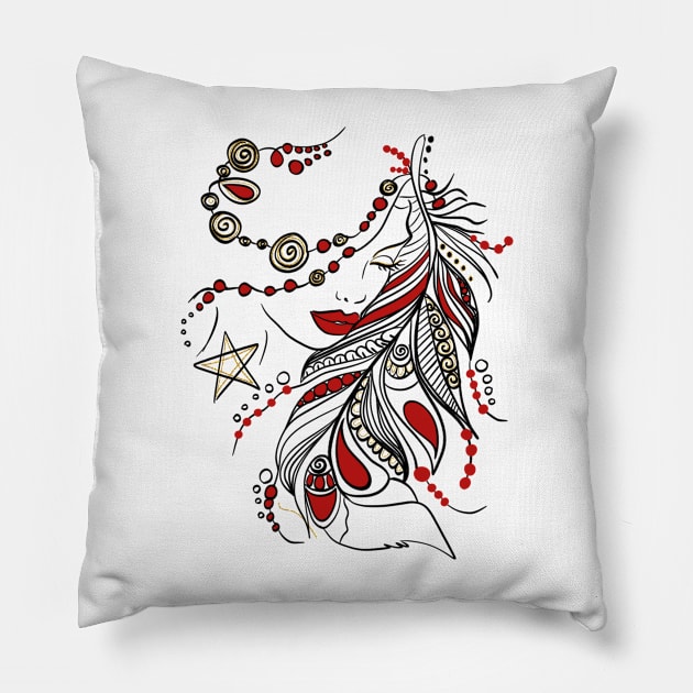 Gypsy Soul Woman Pillow by Idanitee