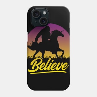 Bigfoot Riding Unicorn Vintage Sasquatch Phone Case