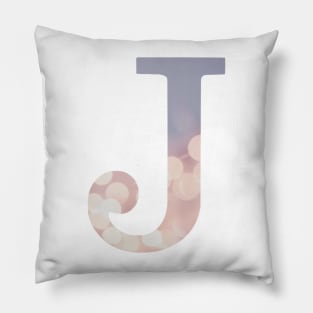 The Letter J Purple Lights Design Pillow