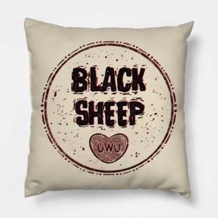 black sheep (black) Pillow