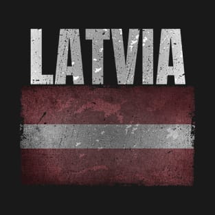 Distressed Latvia Flag Graphic Gifts for Men Women Kids Latvian T-Shirt